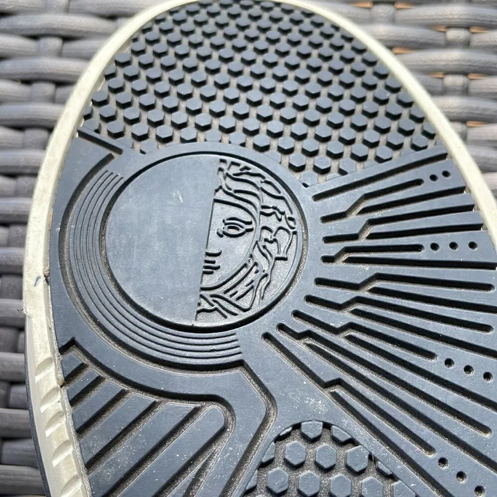 Versace mens navy blue tennis shoes